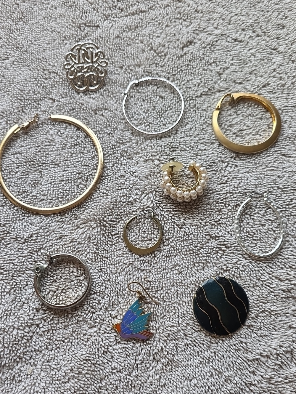 Assorted Women’s Hoop and Charm Earring Set - Gold, Silver, Black, Multicolor